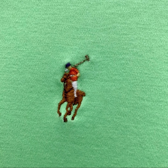 Vintage Ralph Lauren Pima Polo Shirt Green Large - Picture 3 of 5